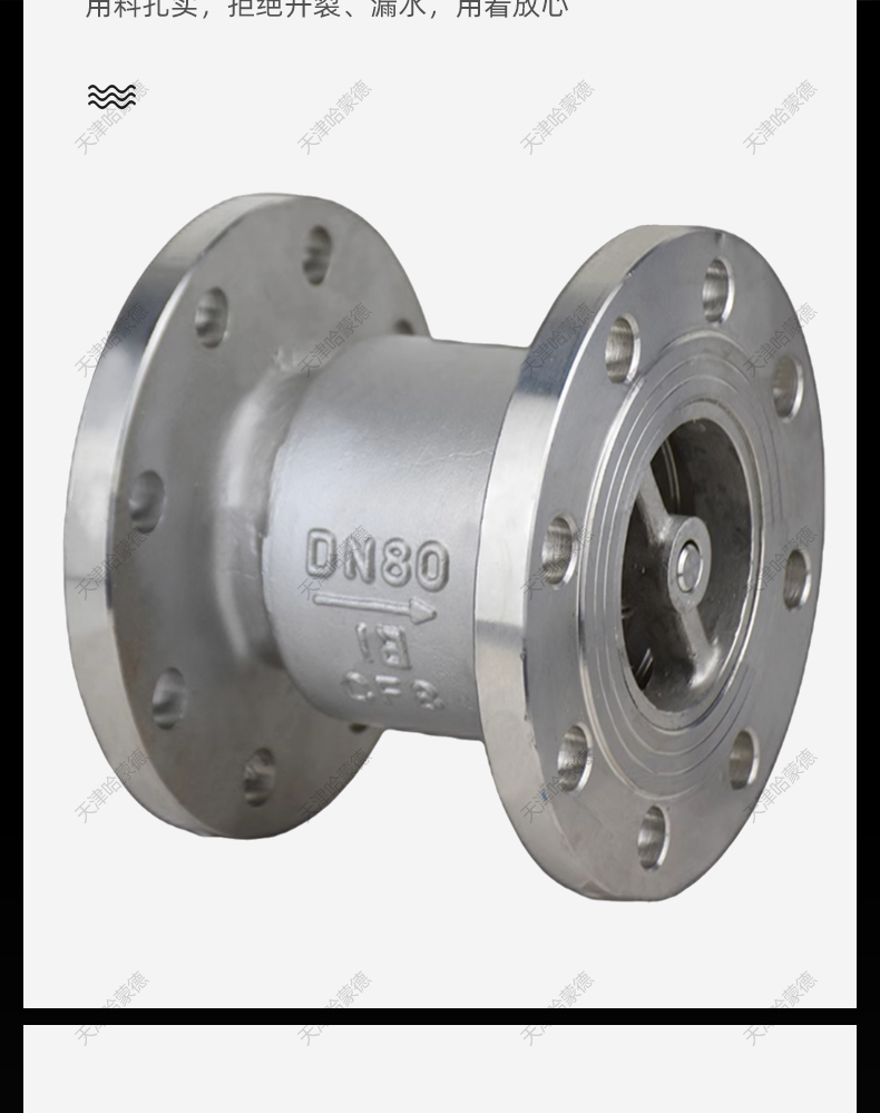 哈蒙德HC41X16P不锈钢304法兰消声止回阀单向阀逆止阀水防倒流.jpg
