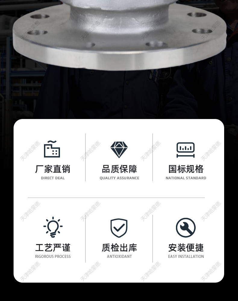 哈蒙德HC41X16P不锈钢304法兰消声止回阀单向阀逆止阀水防倒流.jpg