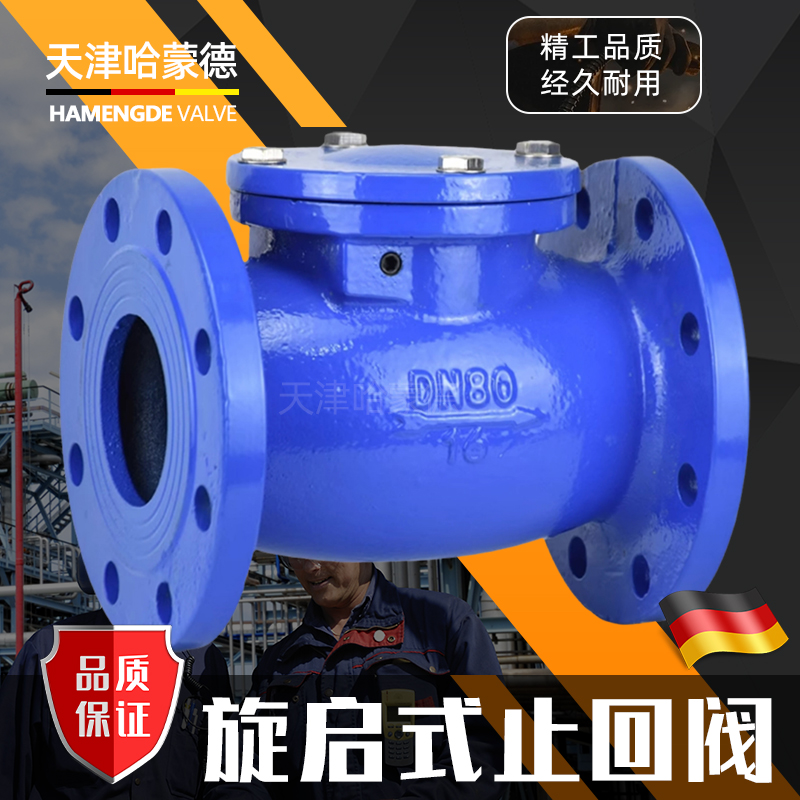 哈蒙德H44T16Q旋启式法兰止回阀墨铸铁污水逆止单向阀球止逆阀