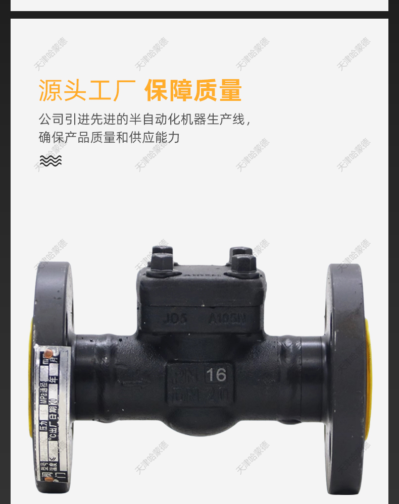 哈蒙德A105锻钢旋启式止回阀H44H16C高压高温蒸汽法兰单向逆止阀.jpg