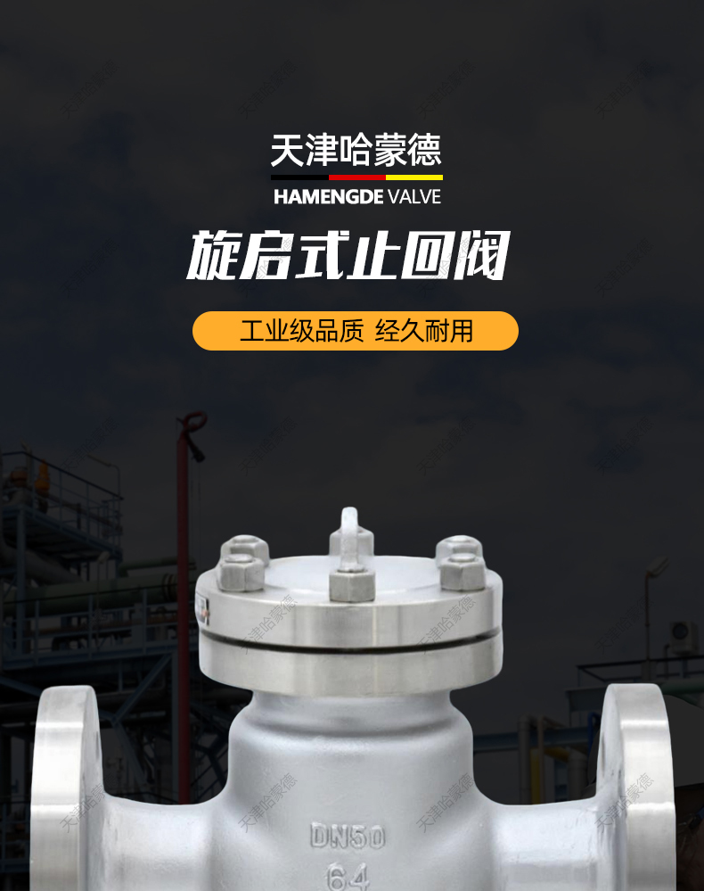 哈蒙德H44W64P高压304不锈钢法兰旋启式止回阀单向阀逆止阀PN64.jpg