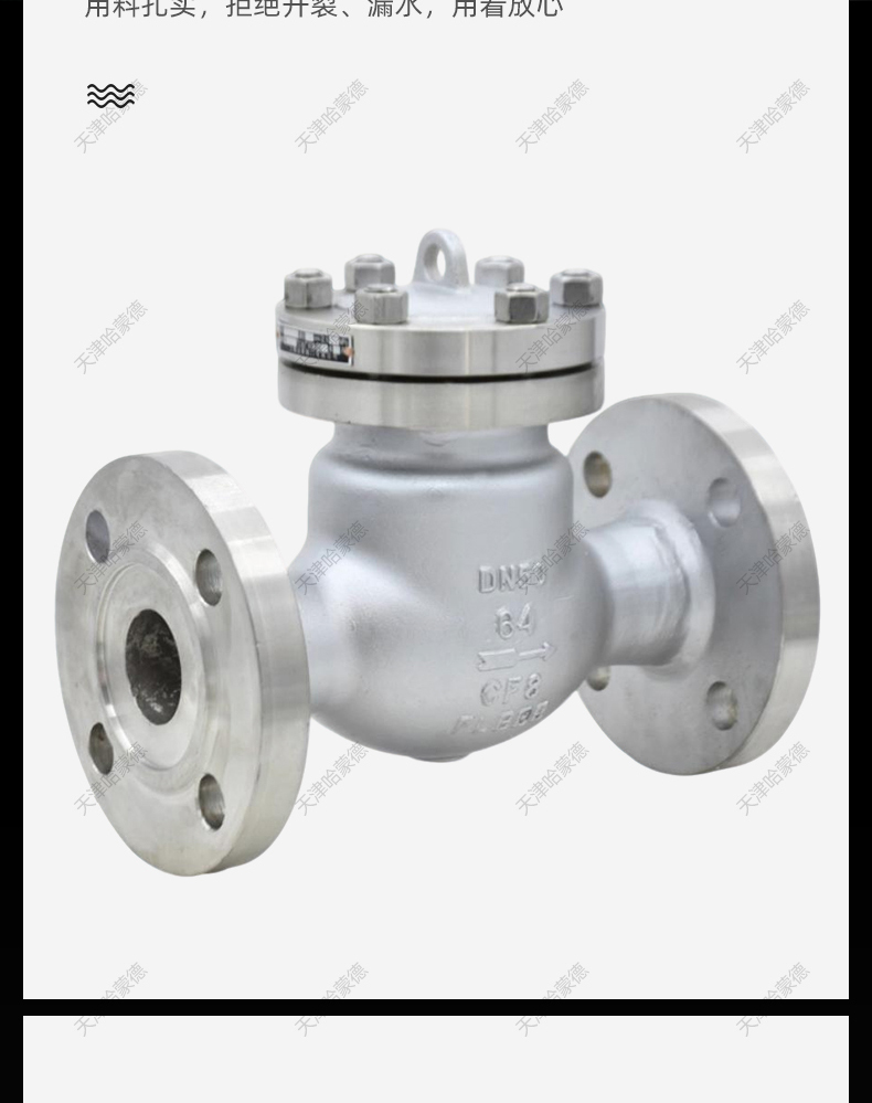 哈蒙德H44W64P高压304不锈钢法兰旋启式止回阀单向阀逆止阀PN64.jpg