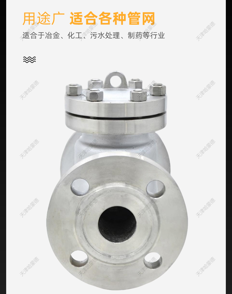 哈蒙德H44W64P高压304不锈钢法兰旋启式止回阀单向阀逆止阀PN64.jpg