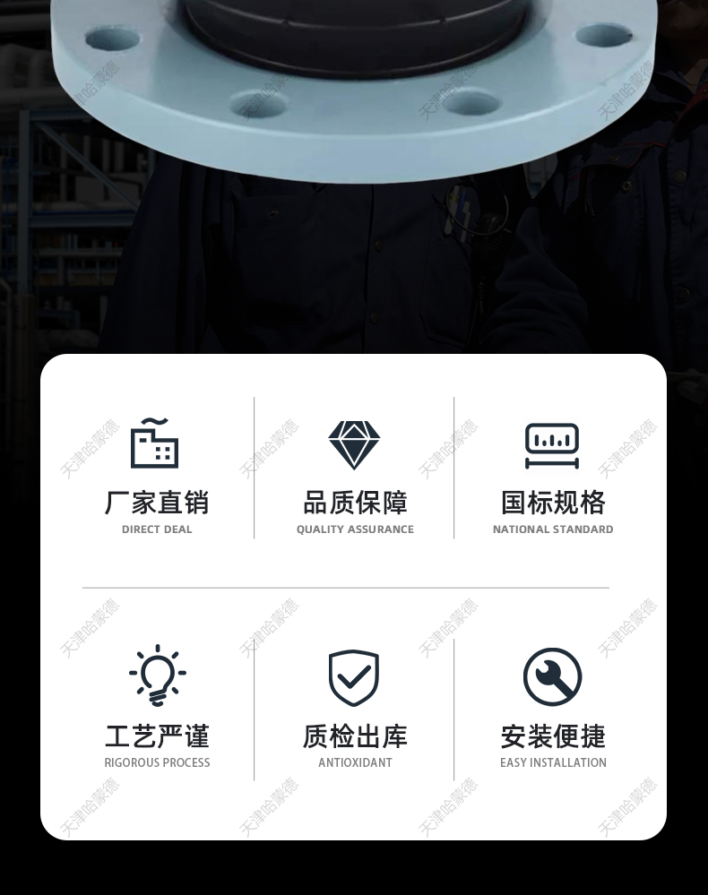 哈蒙德上海松江KXT钢丝可曲绕橡胶软接头管道减震器法兰软连接.jpg