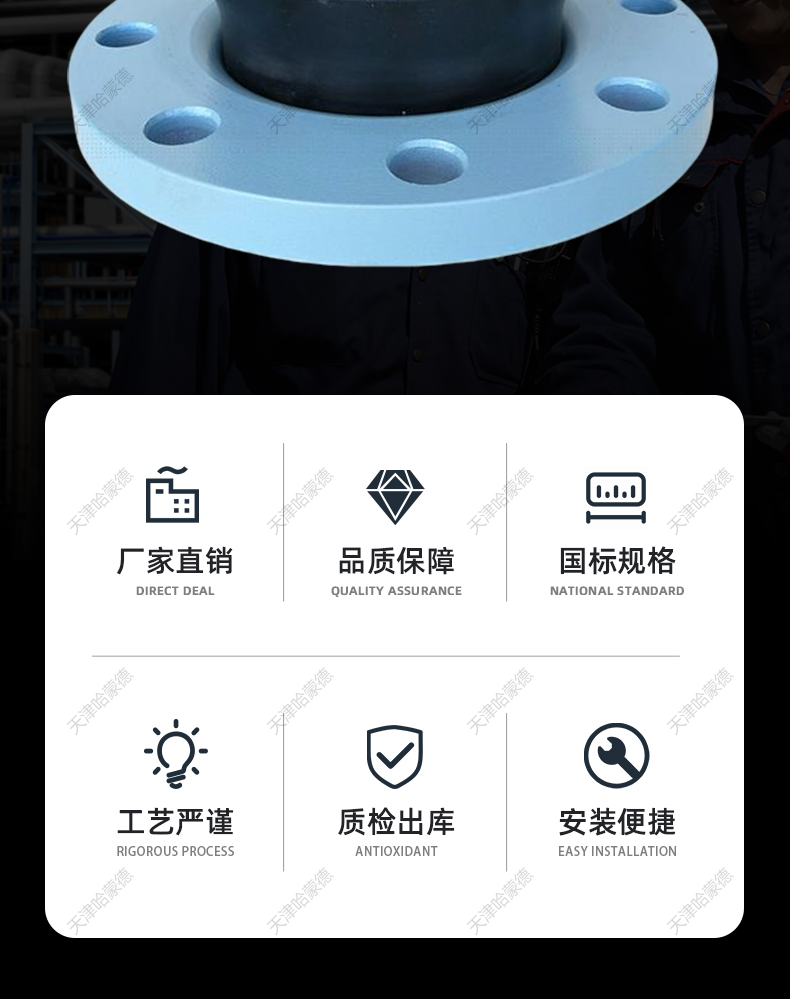 哈蒙德可曲绕橡胶软接头KXT16管道减震器软连接DN50 65 80 100.jpg