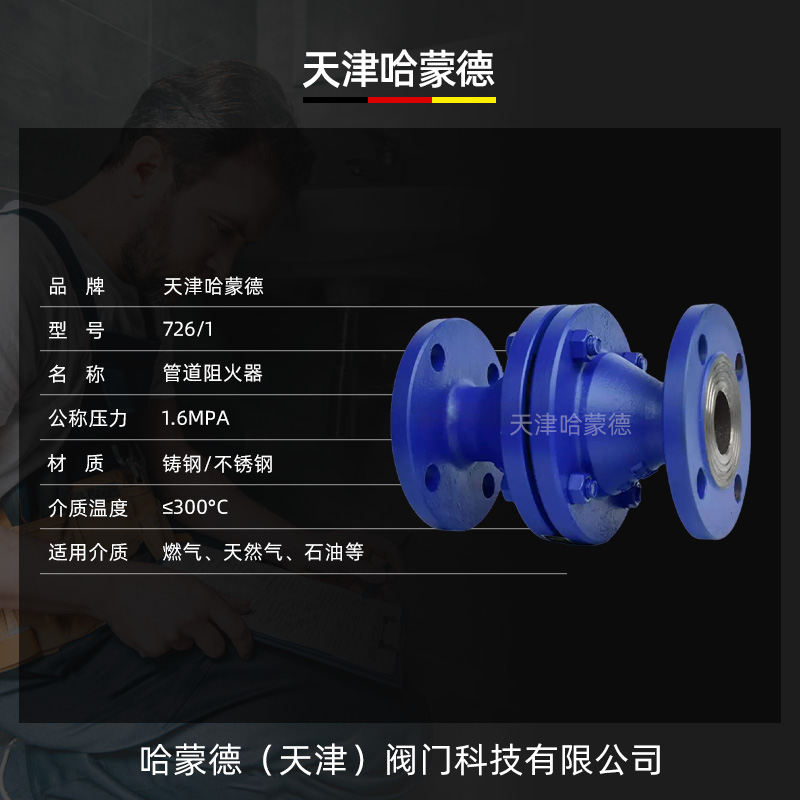 哈蒙德铸钢/不锈钢法兰防爆管道阻火装置GZW1燃气天然气石油储罐