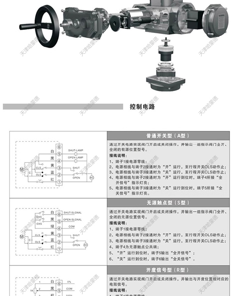 哈蒙德精小型防爆电动执行器CT6球阀蝶阀控制器防爆电动头AC220V.jpg