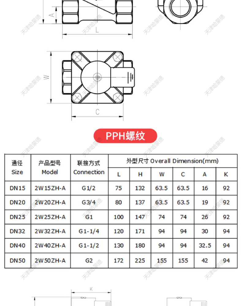 哈蒙德PPH电磁阀ppr管螺纹耐酸碱氢氧化钠药液防腐蚀塑料电动阀.jpg