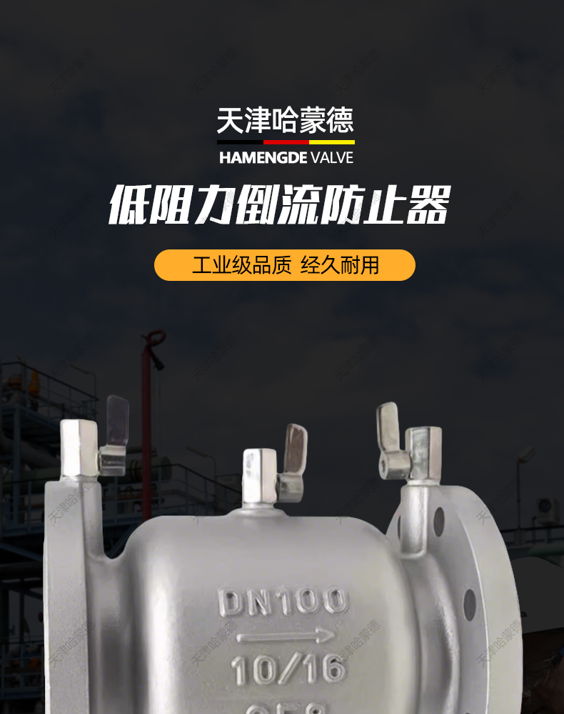 哈蒙德LHS743X16P 304不锈钢低阻力倒流防止器单向防回流止回阀.jpg