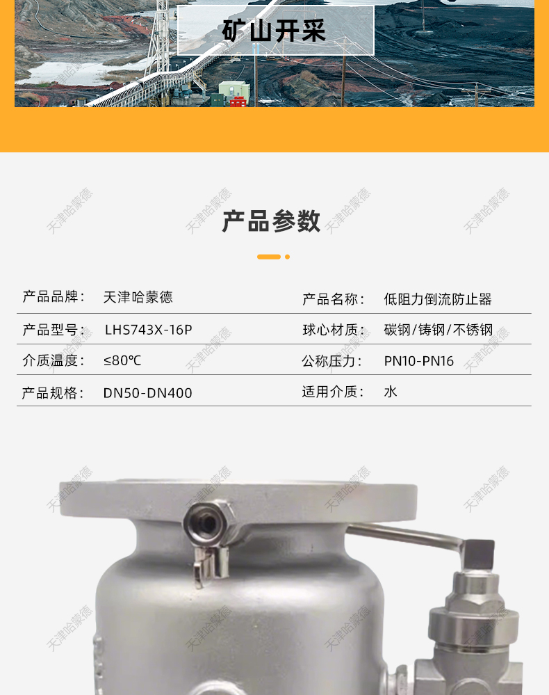 哈蒙德LHS743X16P 304不锈钢低阻力倒流防止器单向防回流止回阀.jpg