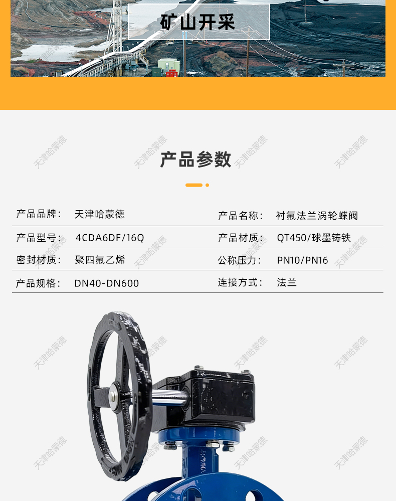 哈蒙德涡轮法兰全衬四氟蝶阀304/316L衬氟PTFE阀板D341F410/16Q.jpg