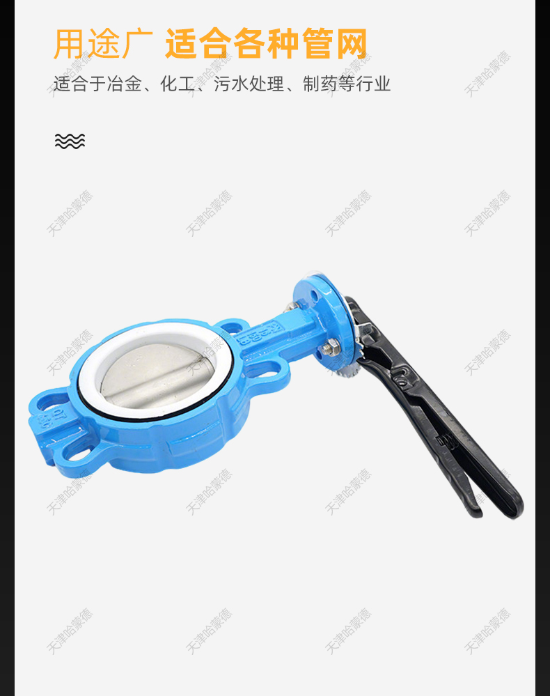 哈蒙德D71F16Q手动手柄蝶阀对夹球墨铸铁304四氟不锈钢板DN50 80.jpg