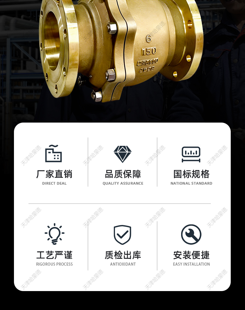 哈蒙德美标镍铝青铜C95800涡轮球阀Q341F-150LBT-6法兰连接海水.jpg