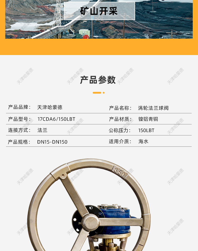 哈蒙德美标镍铝青铜C95800涡轮球阀Q341F-150LBT-6法兰连接海水.jpg