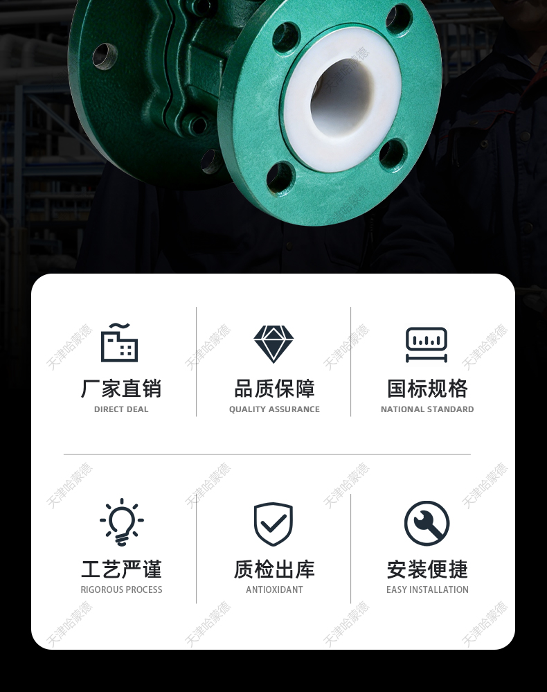 哈蒙德气动衬四氟放料球阀Q641F46-16C铸钢法兰耐腐蚀酸碱 罐底阀.jpg