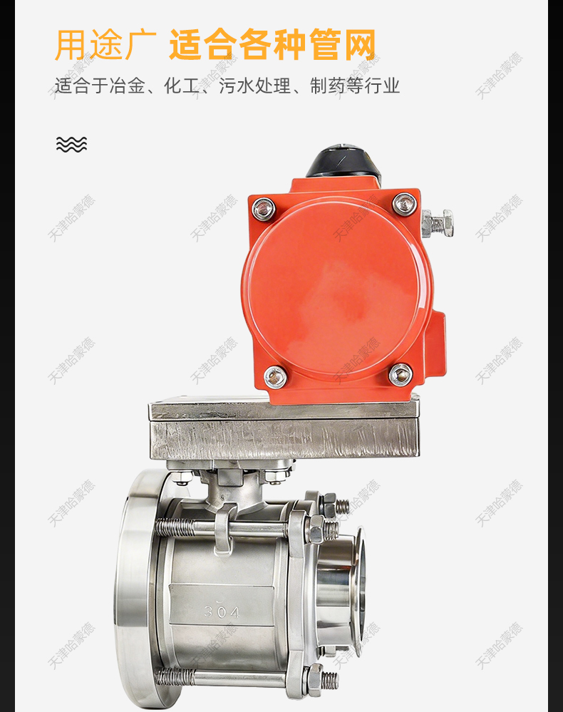 哈蒙德不锈钢气动罐底放料球阀FQ681F-16P 304 316 出口快速接头.jpg