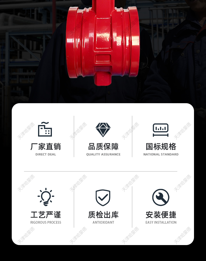 哈蒙德电动沟槽蝶阀D981X-16Q消防卡箍式切断阀DN50DN65 80 100.jpg