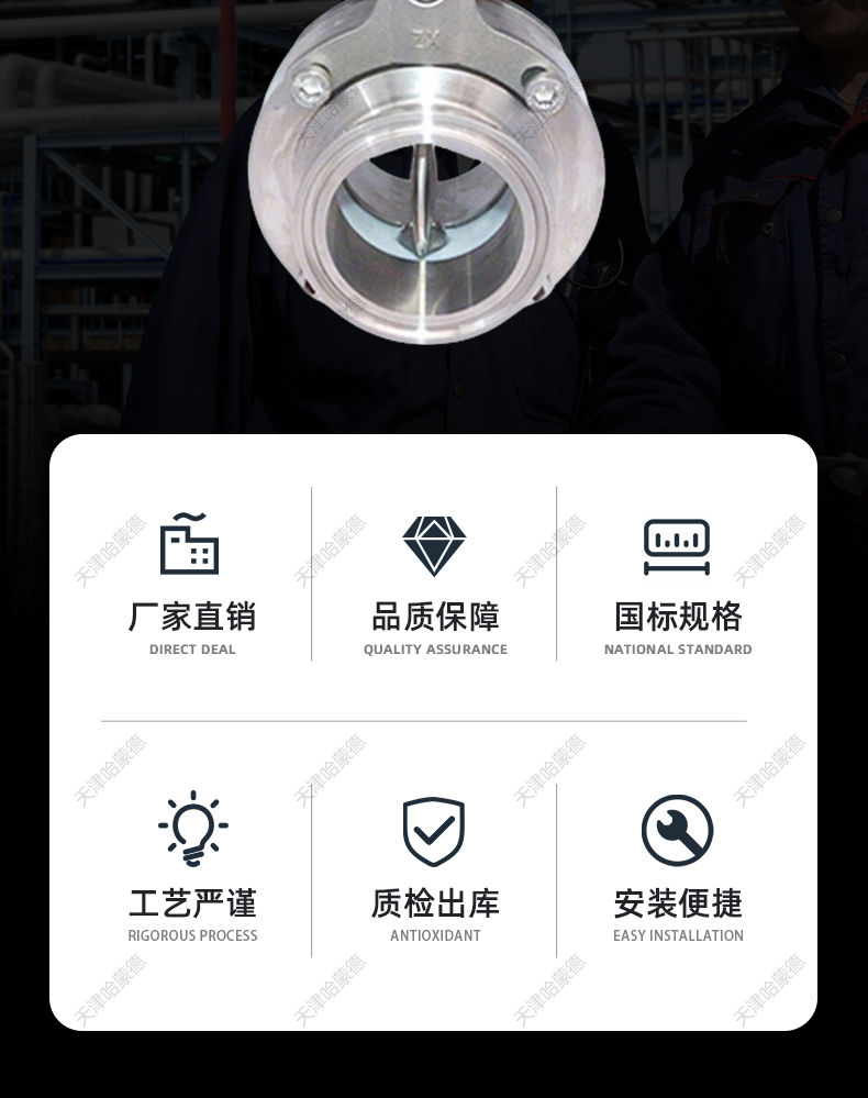 哈蒙德快装气动四氟蝶阀D681F-16P 304卫生级卧式卡箍快开气动阀.jpg