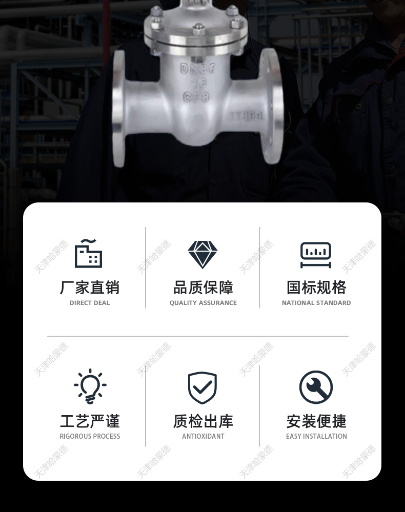 哈蒙德304不锈钢电动法兰闸阀Z941W-16P锅炉高温蒸汽导热油AC380V.jpg