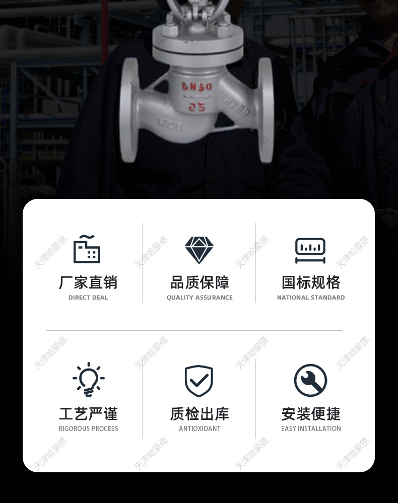 哈蒙德高压电动铸钢法兰截止阀碳钢PN40开关阀高温蒸汽J941H-64C.jpg