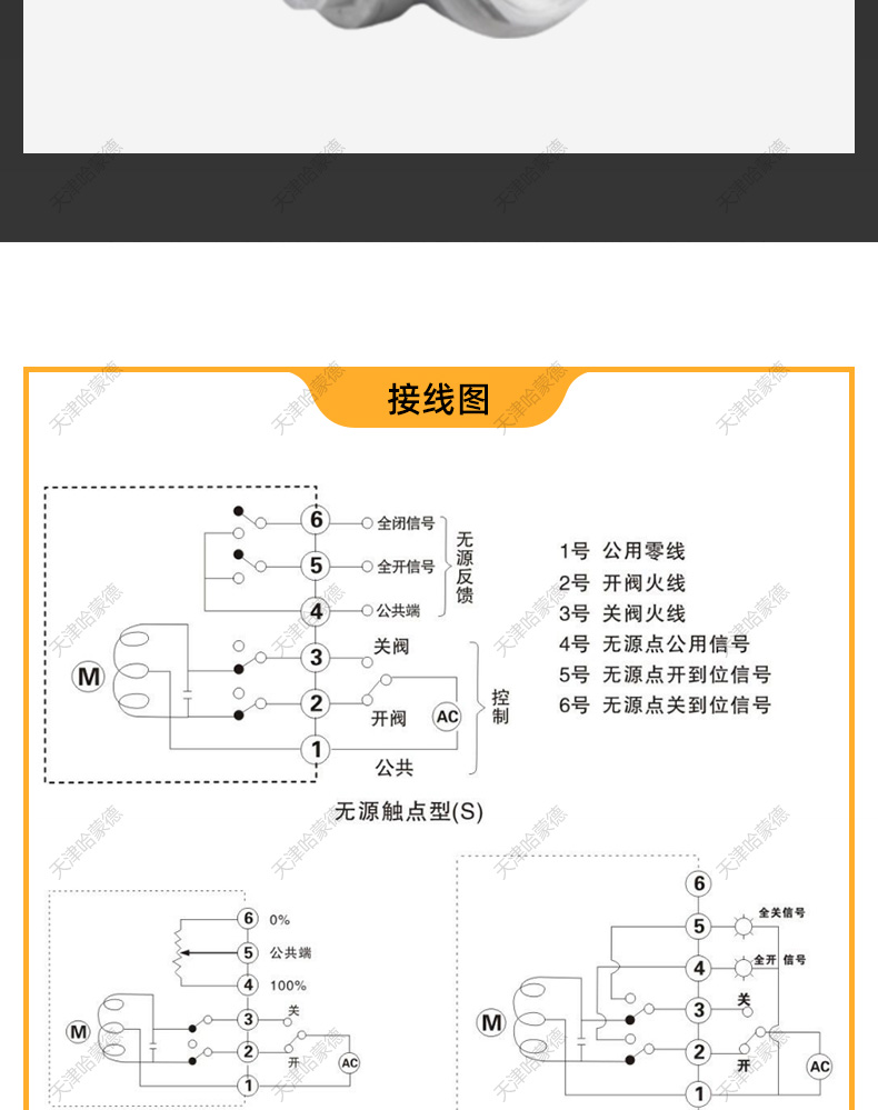 哈蒙德304不锈钢丝扣内螺纹电动三通球阀L-T型转向阀换向阀316.jpg