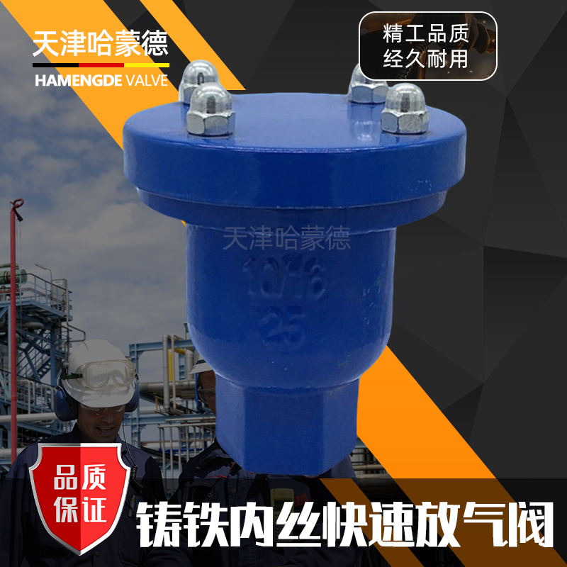 哈蒙德丝扣快速进排气阀立式铸铁放气阀铸铁跑风水管自动卧式水阀