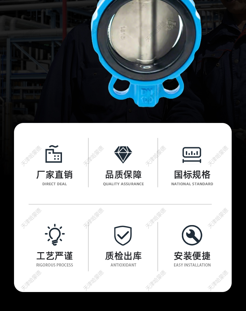 哈蒙德国标涡轮对夹式蝶阀手动涡轮涡杆对夹式蝶阀D371X-10-16Q.jpg