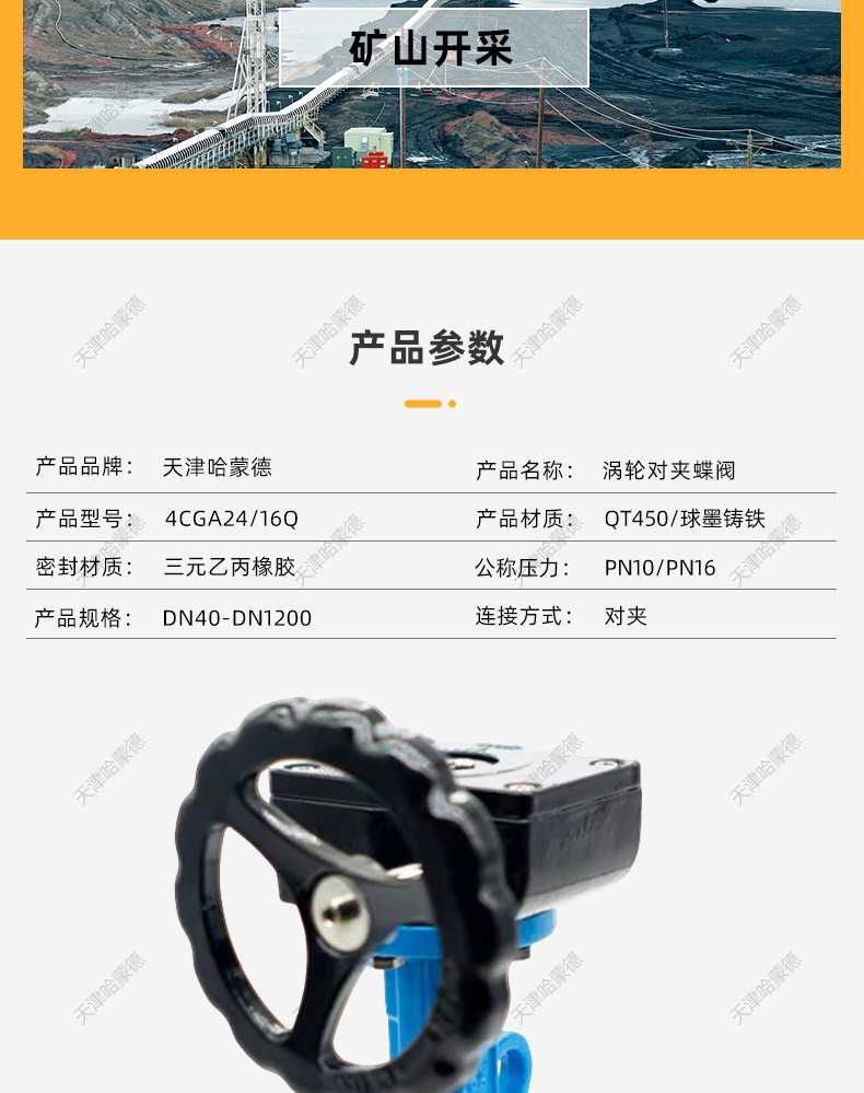 哈蒙德国标涡轮对夹式蝶阀手动涡轮涡杆对夹式蝶阀D371X-10-16Q.jpg