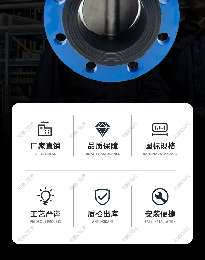 哈蒙德国标涡轮法兰式蝶阀软密封手动蝶阀304阀板D341XP-10-16Q.jpg