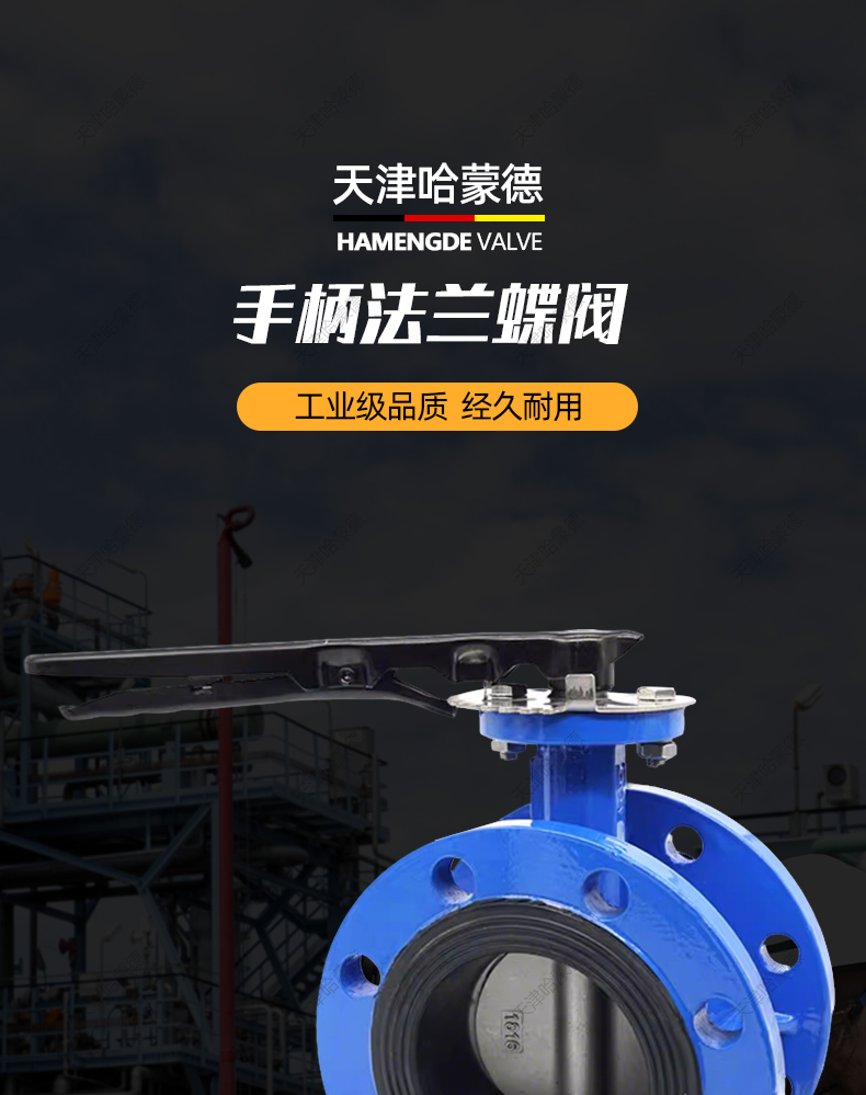哈蒙德D41X-10-16手柄法兰式蝶阀软密封手动阀门DN50 65 80 100.jpg