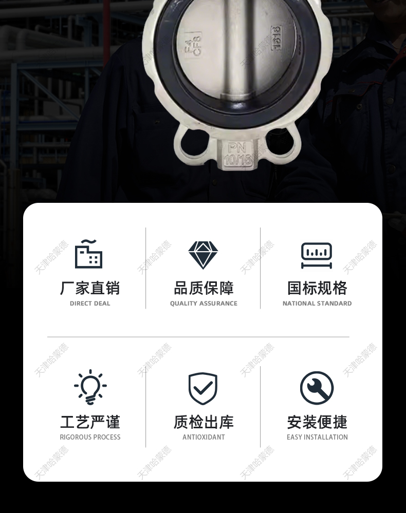 哈蒙德304-316全不锈钢涡轮对夹蝶阀DN50 65 80 100 125 150 200.jpg