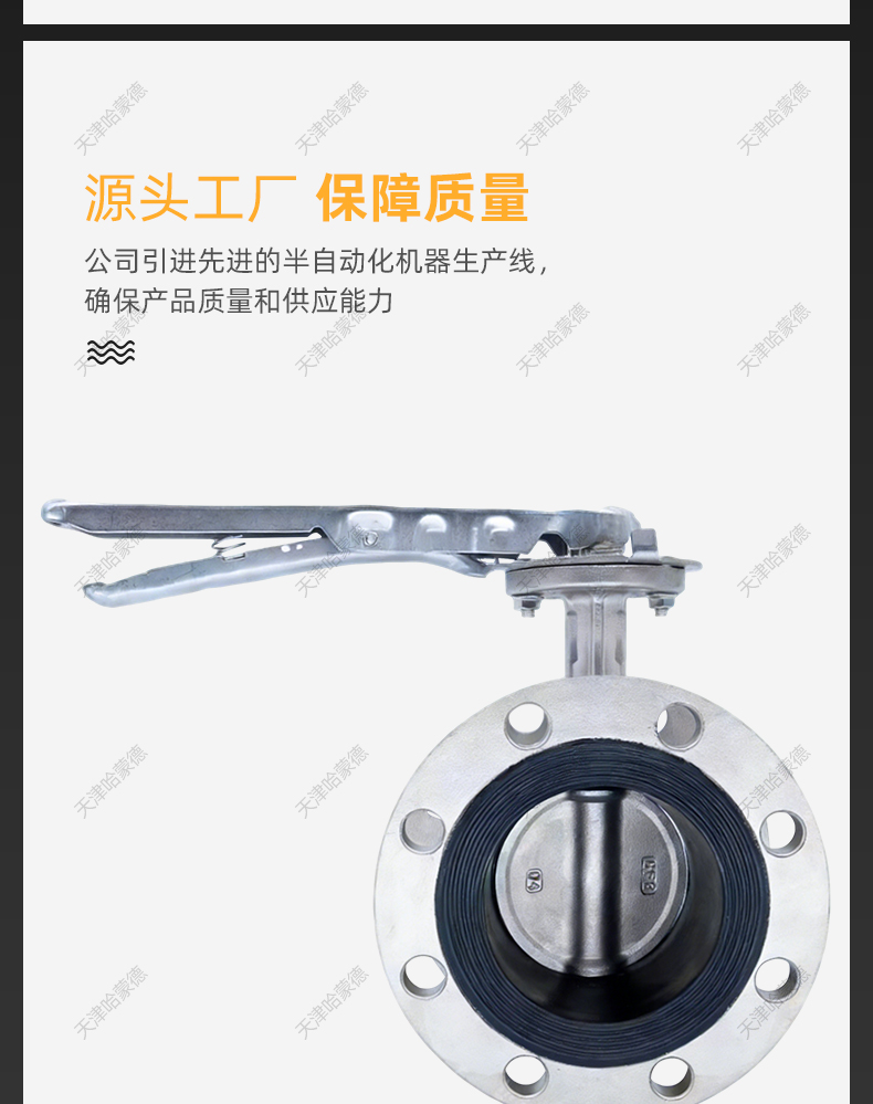 哈蒙德手动手柄不锈钢法兰式软密封蝶阀304 316L材质D41X-16P-RL.jpg