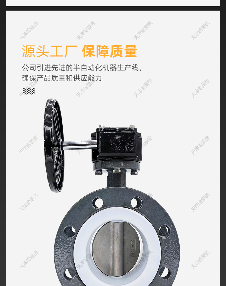 哈蒙德涡轮铸钢法兰全衬四氟蝶阀衬氟304阀板碳钢蝶阀D341F4-10C.jpg