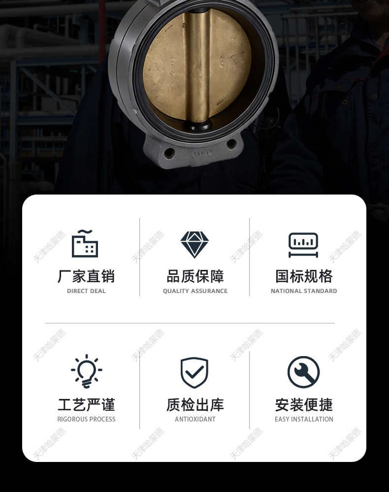 哈蒙德船用中心型蜗杆式蝶阀D371X-10Q双偏心手动式蝶阀板涡轮头.jpg