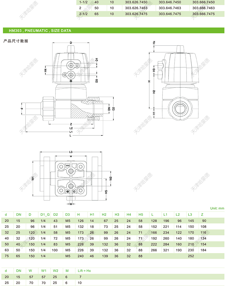 哈蒙德KOSCN MV303PPH气动隔膜阀常闭双由令热熔阀DN32 15 20 25.jpg